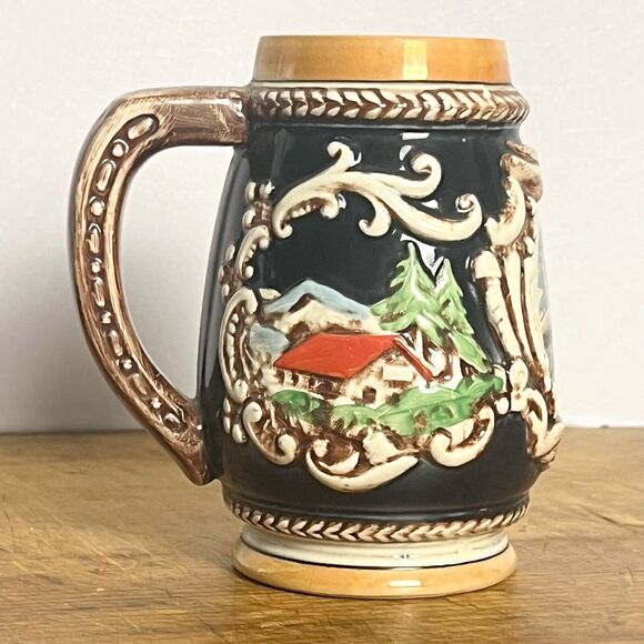 GENEVE GERMAN COLLECTIBLE BEER STEIN MUG VINTAGE RARE - BEAUTIFUL - SEE PICS - Picture 4 of 6